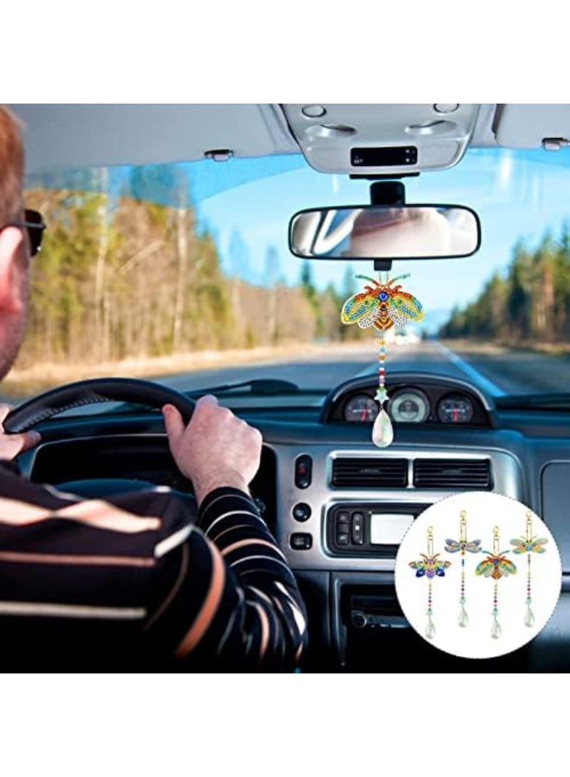 SYOSI 4 Pieces 5D Insect Shaped Diamond Painting Keychain Kit, DIY Double Sided Full Drill Diamond Rhinestone Painting Key Chains Pendant for Women Purse Backpack Handbag Accessories Decor - Image 2