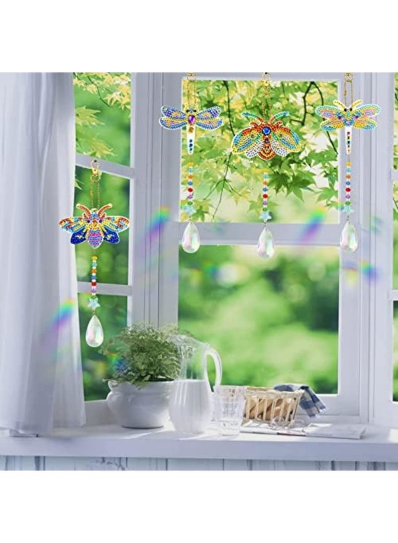 SYOSI 4 Pieces 5D Insect Shaped Diamond Painting Keychain Kit, DIY Double Sided Full Drill Diamond Rhinestone Painting Key Chains Pendant for Women Purse Backpack Handbag Accessories Decor - Image 3