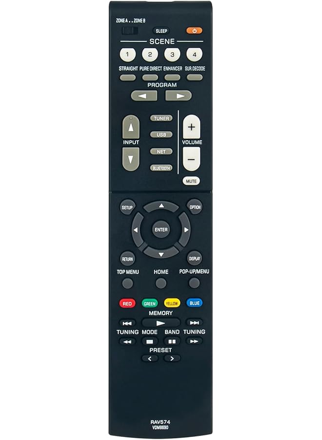 Replaced Remote Control Rav574 Vdm8690 Fit For Yamaha Av Receiver Rx V4A Yht5960U Rtvdm86900Za Zone A Vdm86900 Vdm8690 Rav574 Rtvdm86900Zb Zone B Rxv4A Yht 5960U Yht5960U