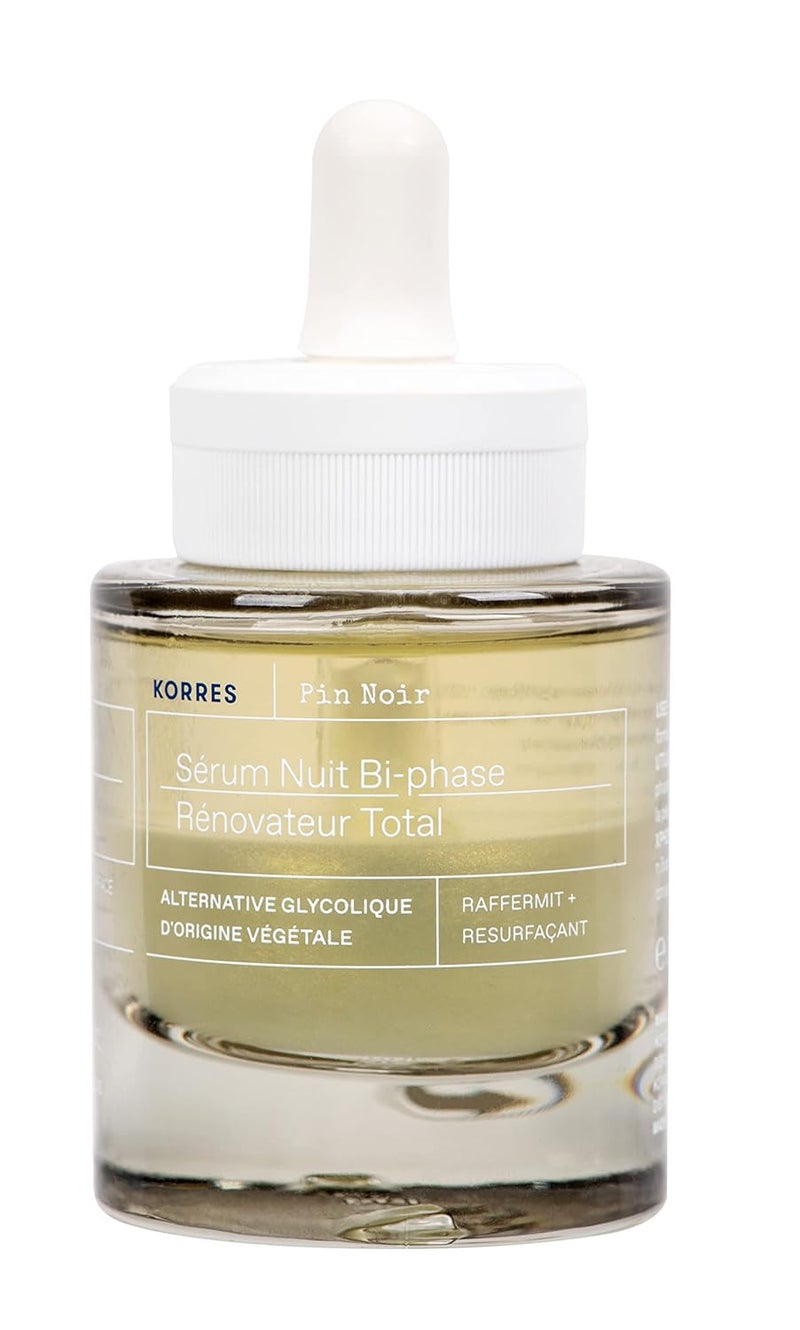 KORRES BLACK PINE Night Serum for Mature Skin for the Face Smoothes and Tightens the Skin Dermatologically Tested Vegan 30 ml