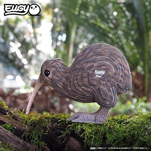 EUGY 091 Brown Kiwi EcoFriendly 3D Paper Craft Puzzle - Image 5