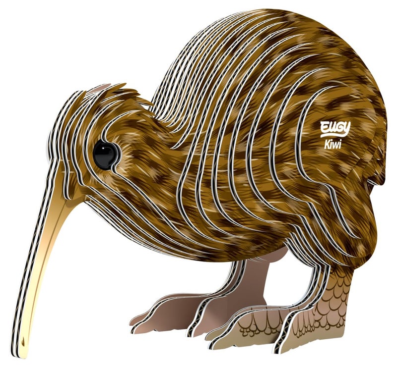 EUGY 091 Brown Kiwi EcoFriendly 3D Paper Craft Puzzle - Image 3