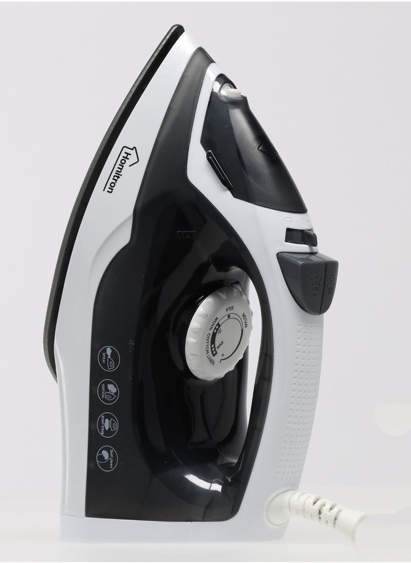 Homitron Multifunctional Steam Iron with Non-Stick Soleplate, Wet/Dry Function/Temperature Control, Dry/Steam Burst/Steam/Vertical Steam/Spray Function 200 ml 2200 W HIS-01S  - Image 3