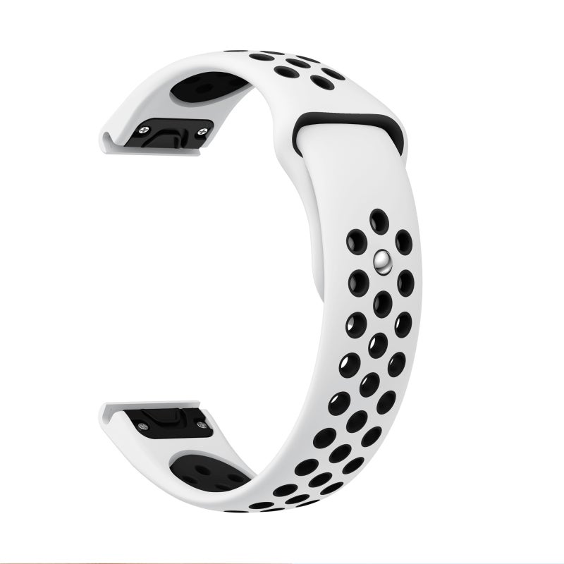 S-TOP For Garmin Approach S62 22mm Sports Breathable Silicone Watch Band(White+Black) - Image 2