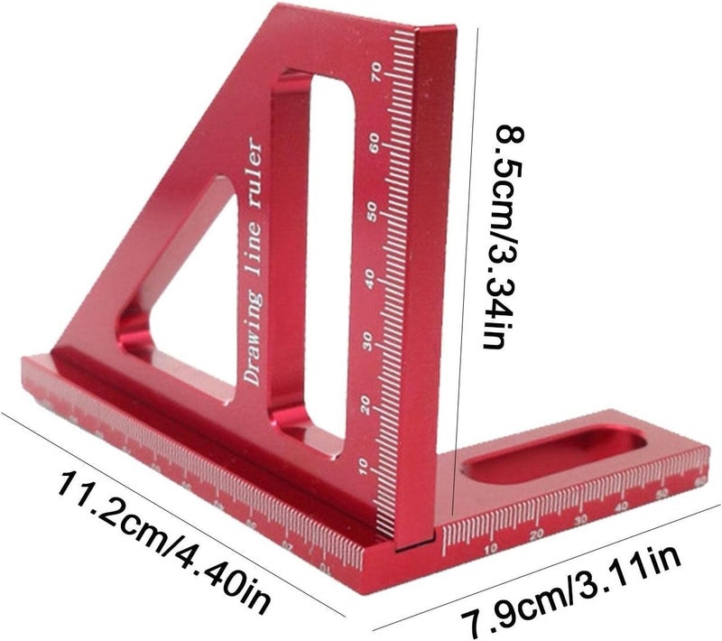 Square Ruler | Aluminum Alloy Construction Ruler | Right Angle Ruler Woodworking Straight Line Drawing Tool for Decorative Design - Image 4