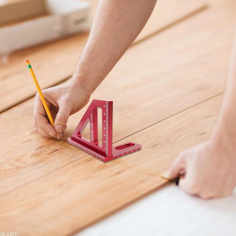 Square Ruler | Aluminum Alloy Construction Ruler | Right Angle Ruler Woodworking Straight Line Drawing Tool for Decorative Design - Image 2