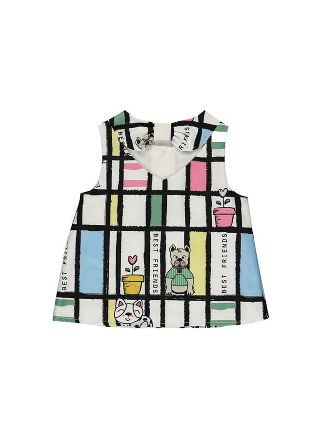 بانكو بلوزة منقوشة بياقة دائرية صغيرة - Image 2