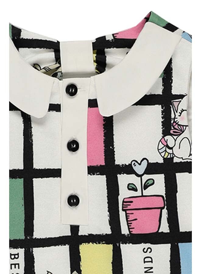 بانكو بلوزة منقوشة بياقة دائرية صغيرة - Image 4