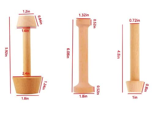 BRYHZKCM 3 Pieces Wooden Tart Tamper Set Double Side Pastry Dough Tamper Egg Tarts Tamper Pastry Tools DIY Cake Pastry Tools for Making Egg Tart, Pasta, Cheesecakes Dessert Kitchen Baking Tools - Image 2