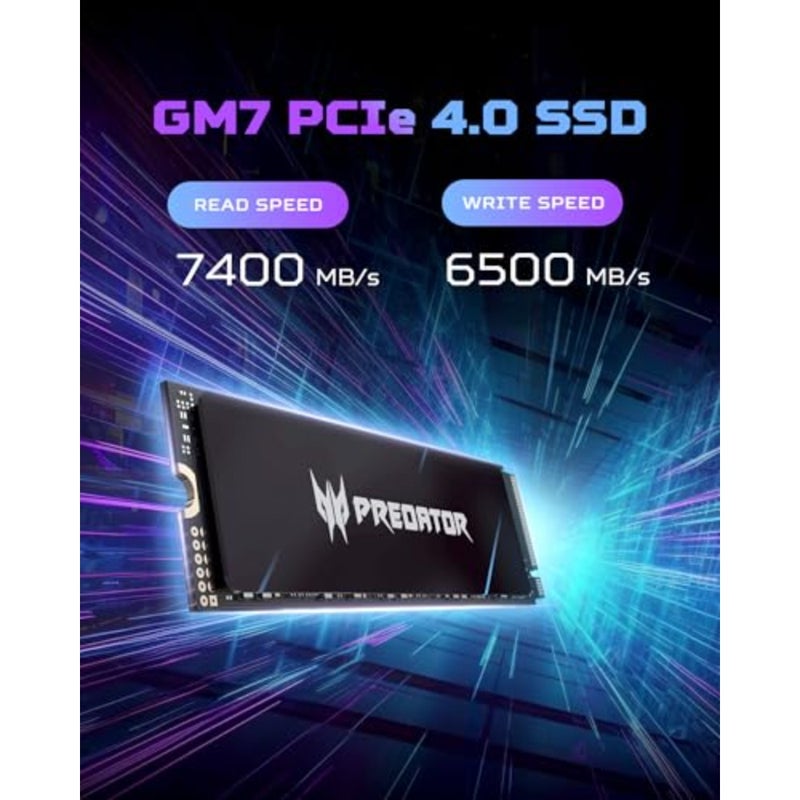 SSD داخلي للكمبيوتر الشخصي لأجهزة الكمبيوتر المحمول وسطح المكتب وPS5: M.2 2280 PCIe Gen4 x4 NVMe 2.0، بسرعة تصل إلى 7200 ميجابايت/ثانية، HMB+SLC، أسود - Image 3