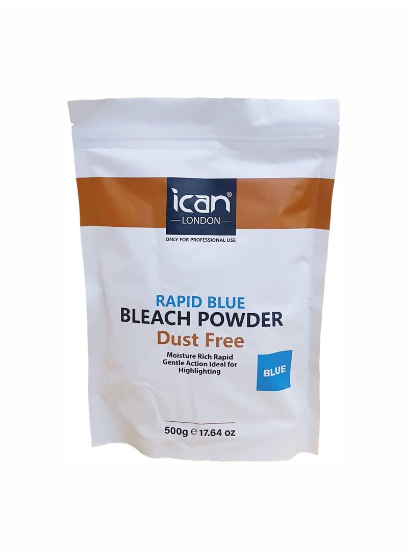 iCan London ican Rapid Blue Bleach Powder Dust Free extra strong formula 500g  - Image 1