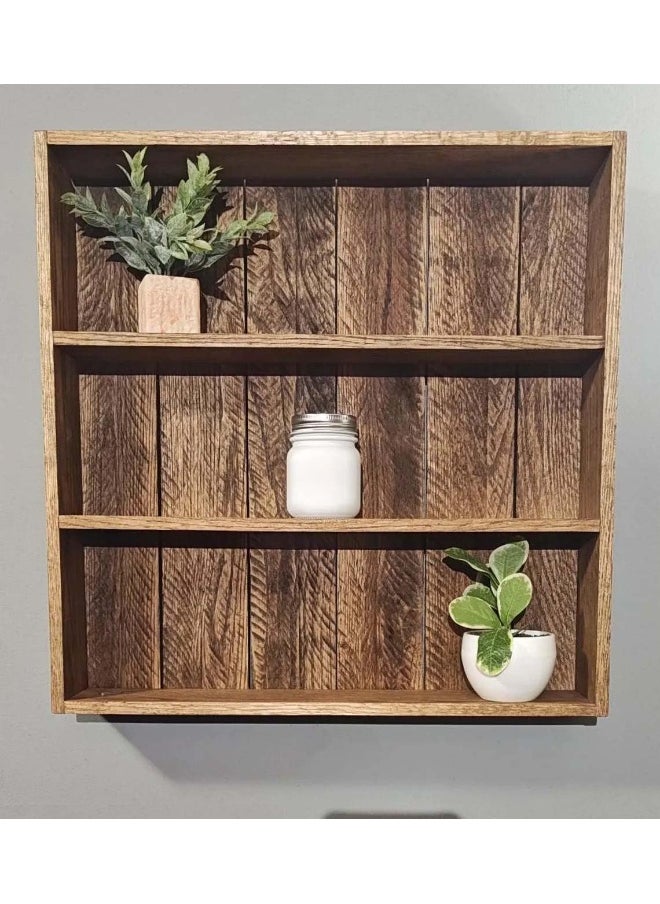 Horoof Home Horoof Home® Rustic Wooden Wall Shelf – 3-Tier Floating Display Shelf  - Image 2
