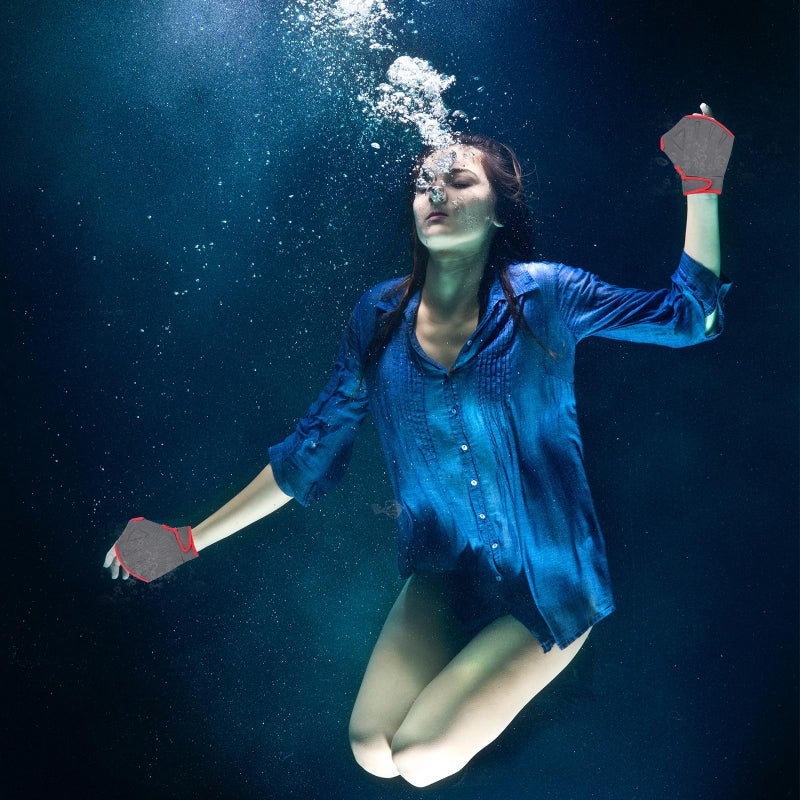 Large Nylon Webbed Swim Gloves Adjustable Training Diving Hand Protector Men Women - Image 5