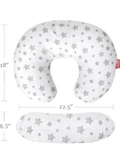 Moonsea Moonsea Nursing Pillow Cover White with Star Print, Snug Fits Boppy Nursing Pillows, Breastfeeding Nursing Pillow Slipcovers Super Soft, for Breastfeeding Moms  - Image 4
