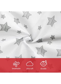 Moonsea Moonsea Nursing Pillow Cover White with Star Print, Snug Fits Boppy Nursing Pillows, Breastfeeding Nursing Pillow Slipcovers Super Soft, for Breastfeeding Moms  - Image 3