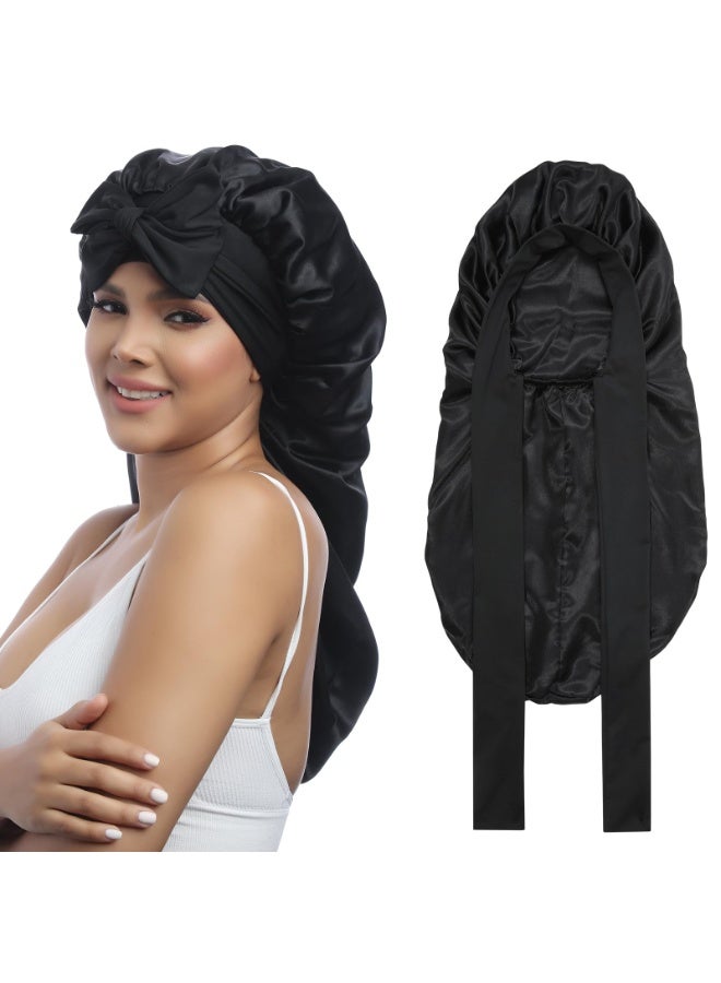 womens Double Layer Long Satin Bonnet Long Satin Bonnet (pack of 1) - Image 1