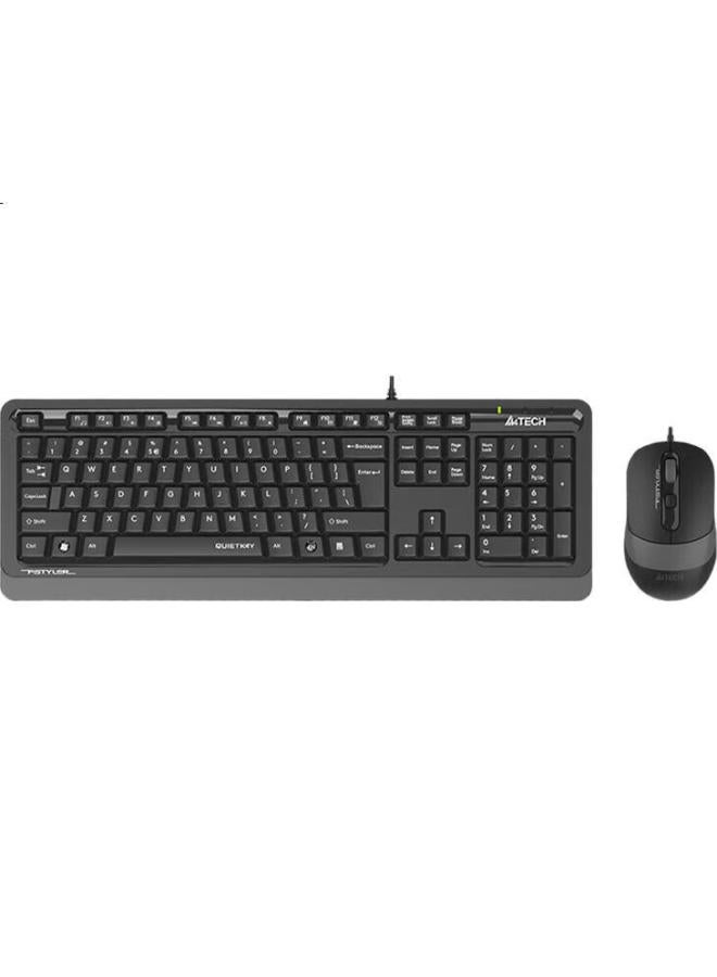 A4TECH A4Tech Fs1010Q Wired Keyboard And Mouse Combo For Desktop And Laptop, Office Typing Ergonomic Keyboard And Mouse Set, Quiet Operation, Suikong Gray - Image 3