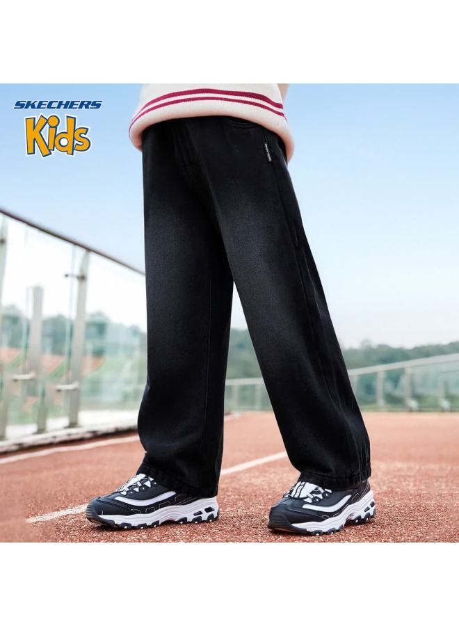 Skechers Kids Children's Denim Pants Winter Fleece Lined Boys Casual Pants Charcoal Dark Gray 160 - Image 1