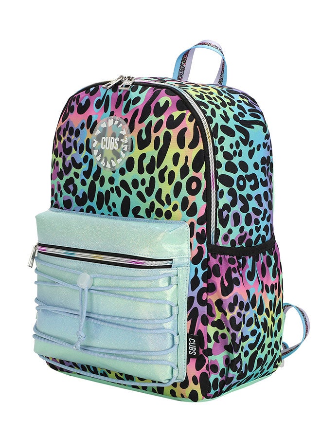 CUBS Leopard Print Waterproof Kids 28L Backpack with zip closure Ideal for 8-15 years age group, Compatible with 15" Laptop - Image 2