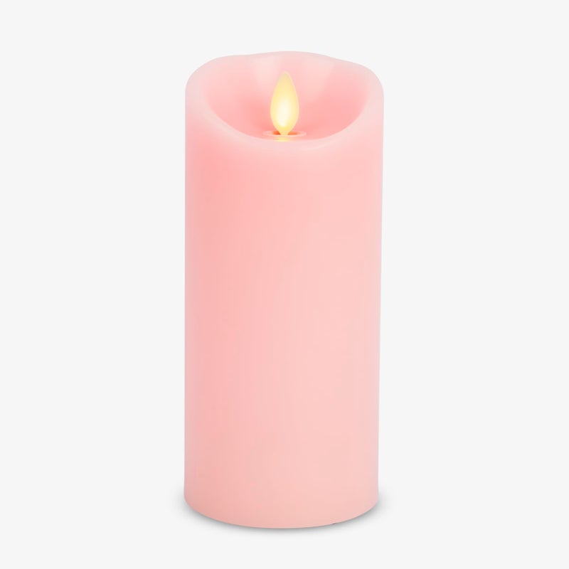 Luminara Flameless LED Battery Operated Flickering Pillar Moving Flame Candles Saga Rose 3 x 65 - Image 2