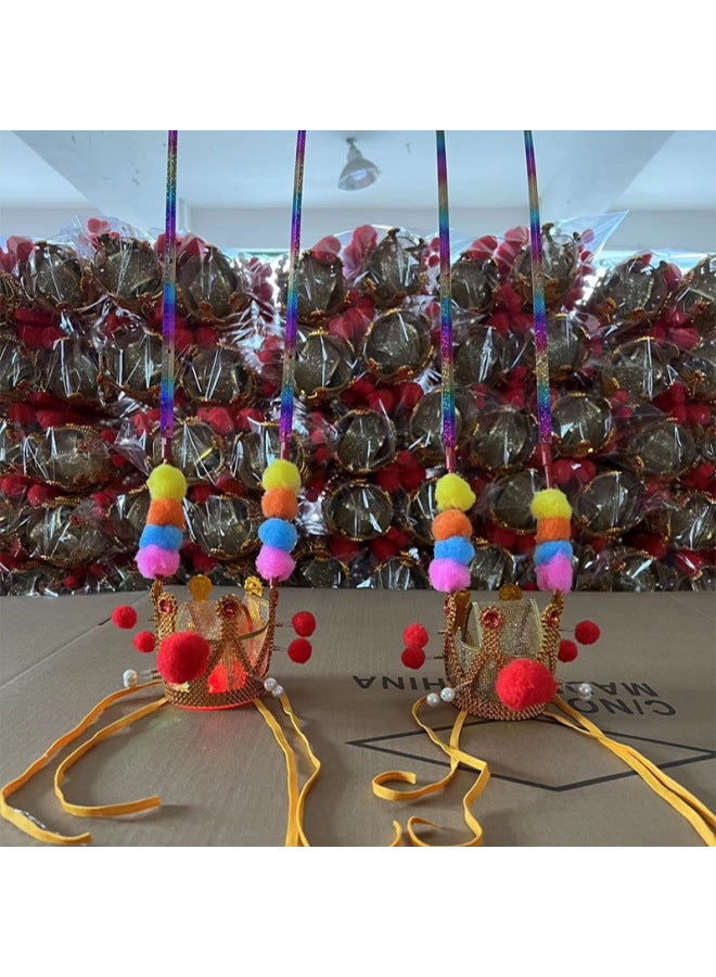 Sun Wukong Luminous Champion Hat Kidsren's Wukong Hat Qi Tian Dasheng Head Crown Monkey Glowing Purple Gold Crown Wholesale-Color:Manual Telescopic Gold Hoop Red  - Image 2