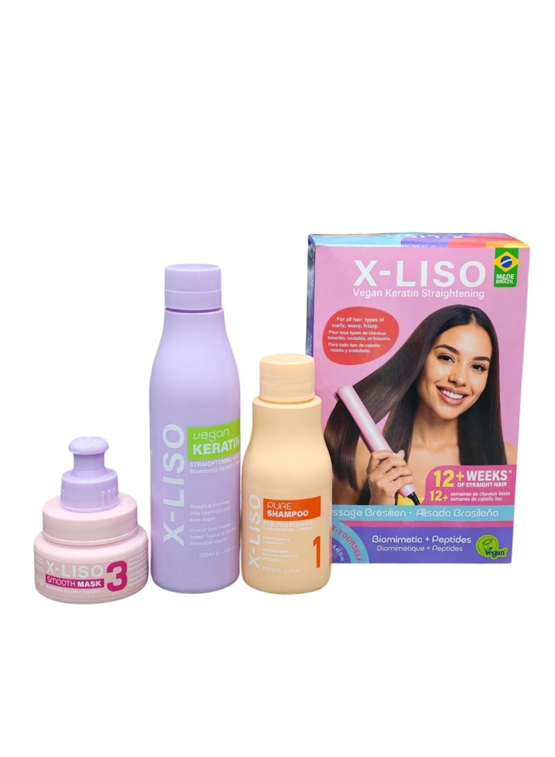 إكس ليزو مجموعة فرد الشعر بالكيراتين النباتي من اكس-ليسو (X-LISO) - 3 خطوات لشعر ناعم ومفرود يدوم حتى 12 أسبوعاً - Image 3