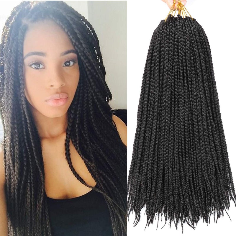 XCHSLB 7 Packs Goddess Box Braids Crochet Hair 18 Inch Prelooped Crochet Box Braids Crochet Hair for Black Women Braiding Hair 18 Inch 7 Packs 1B