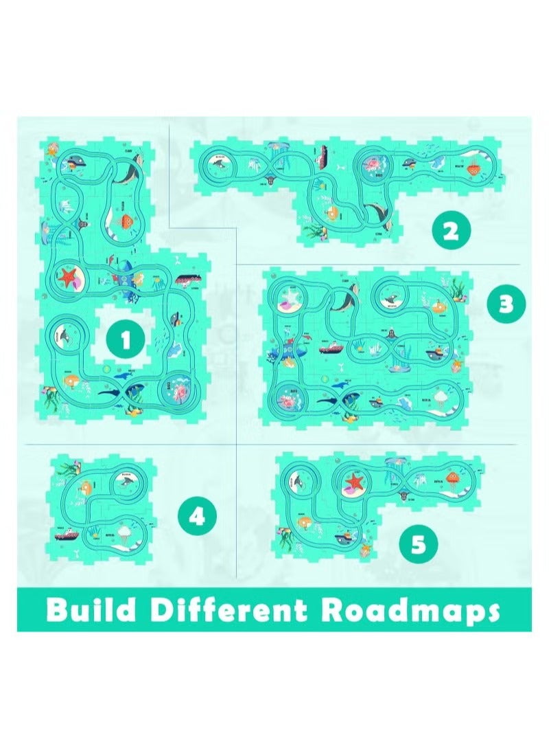 25 PCS Puzzles for Kids Ages 3 to 5 Number Blocks Set Magic Tracks Toddler Puzzle Car Tracks Toys for 3 4 5 6 Year Old Boys Girls Montessori Toys for Kids Ocean - Image 4