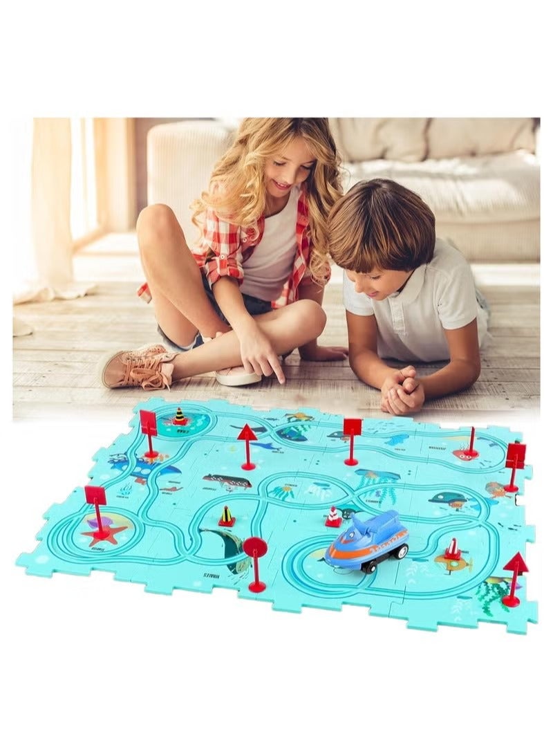 25 PCS Puzzles for Kids Ages 3 to 5 Number Blocks Set Magic Tracks Toddler Puzzle Car Tracks Toys for 3 4 5 6 Year Old Boys Girls Montessori Toys for Kids Ocean - Image 5