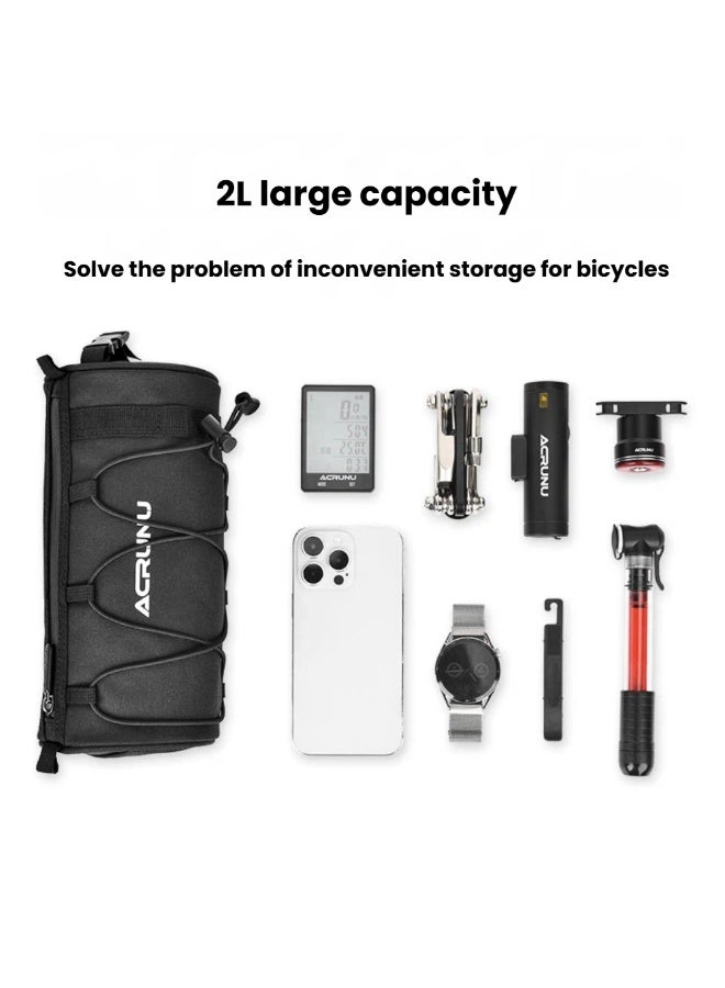 ACRUNU Black Waterproof Bicycle Storage Bag – 23.5cm, 146g, with Adjustable Shoulder Strap - Image 5