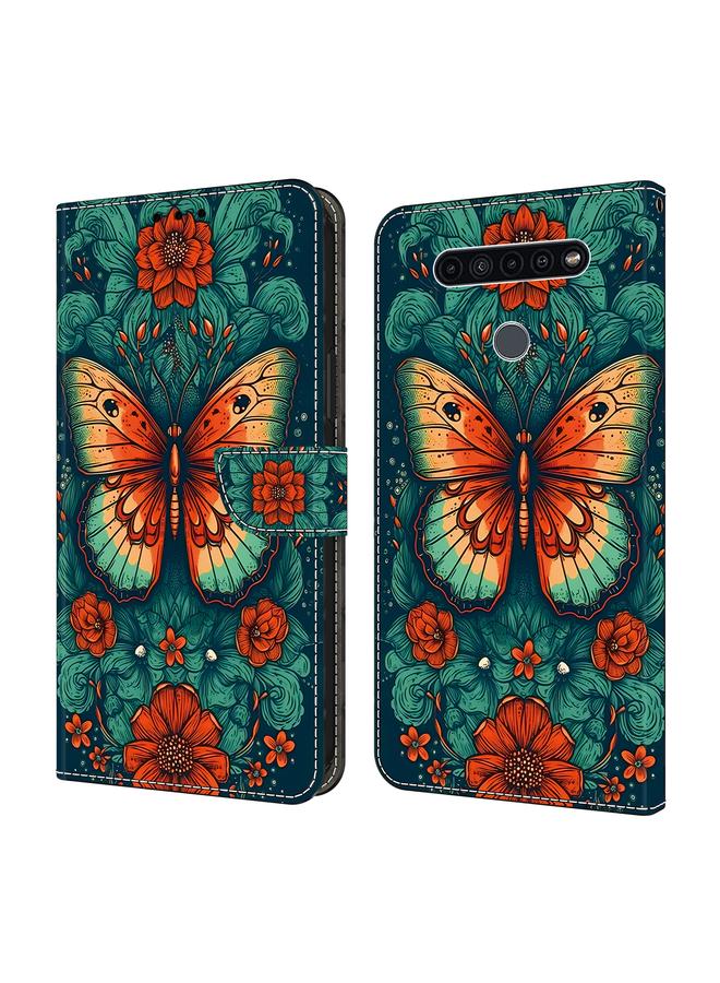 اس-توب جراب لهاتف LG K41S/K51S مصنوع من الجلد المطلي بالكريستال - Image 1