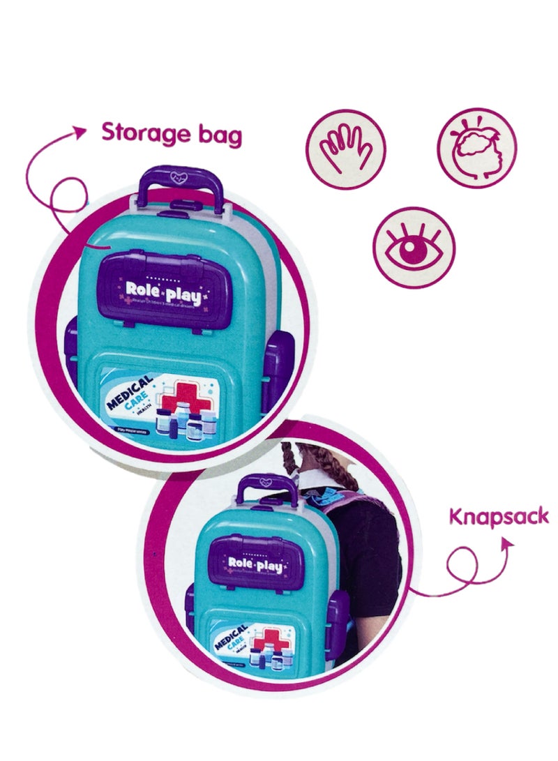 3 in 1 Kids Educational Doctor Toy Bag, Can Be Used as Stylish Backpack, Method Storage Tool, or Transform into Medical Table Tools (38 Pieces) - Image 3