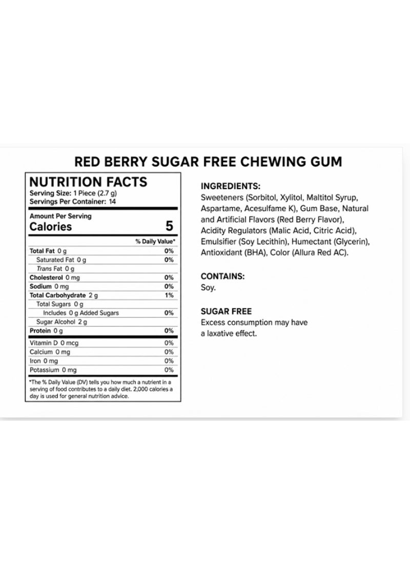 Klast Red Berry Sugar Free Chewing Gum - Image 2