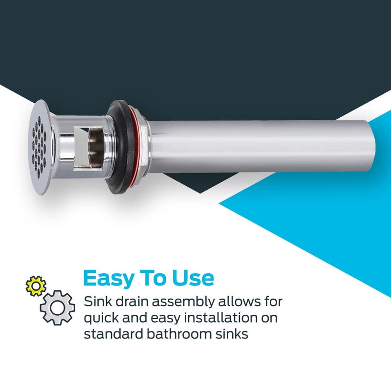 Eastman EZ-FLO 1-1/4 Inch x 8 Inch Replacement Bathroom Sink Grid Strainer, Chrome Plated, 35072 - Image 3