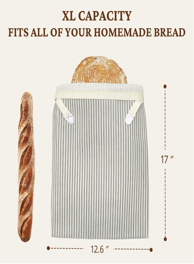 BRONYPRO Reusable Beeswax and Cotton Bread Bags, 2-Pack Waxed Bread Bags for Homemade Bread & Sourdough, Sustainable Sourdough Loaf Storage to Lock in Freshness, Large 17x12.6in, Grey - Image 5