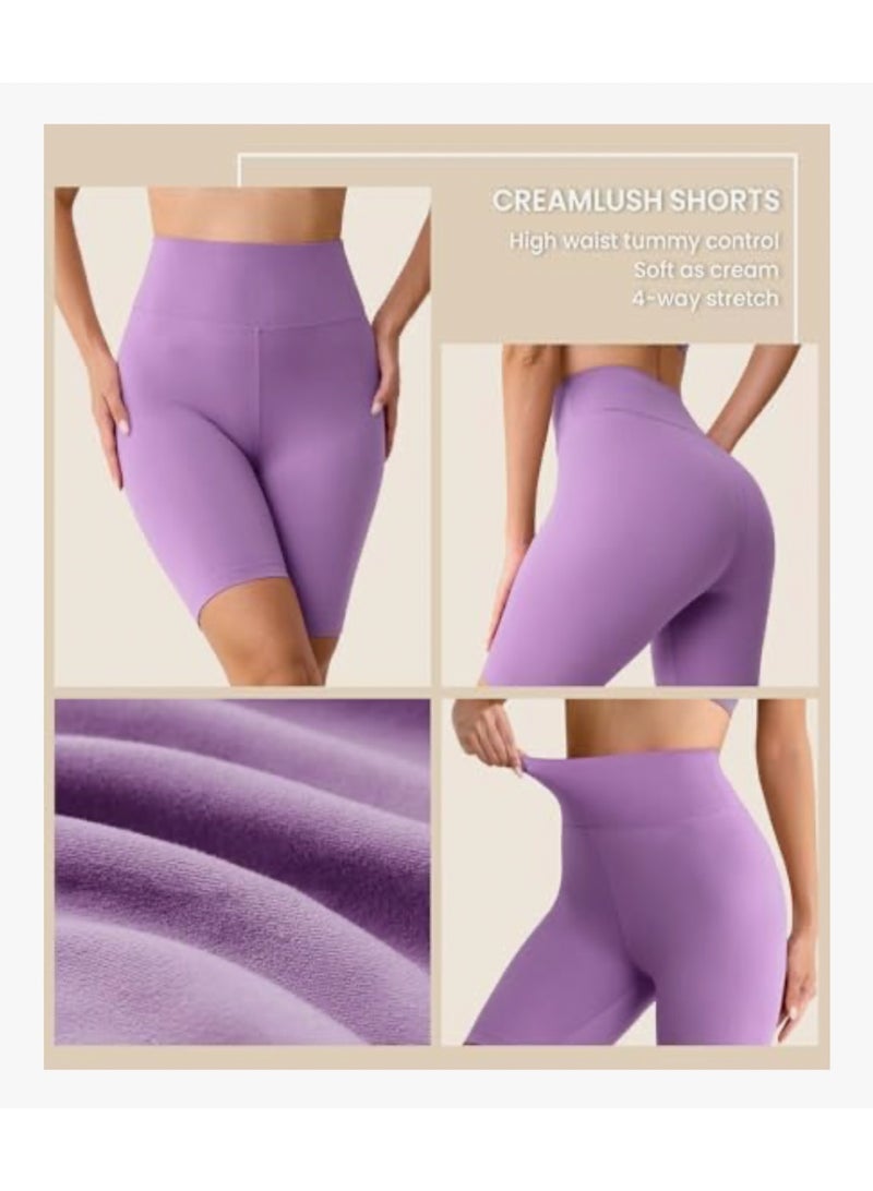 VALANDY Creamlush 4 Pack Biker Shorts Women-8" High Waisted Stretchy Soft Yoga Lounge Shorts - Image 4
