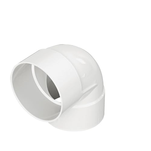 NDS 6P02 PVC 90-Degree Elbow, 6-Inch, for Hub X Hub Solvent-Weld Connections, for Use with 6-Inch Sewer and Drain Pipe, White - Image 1