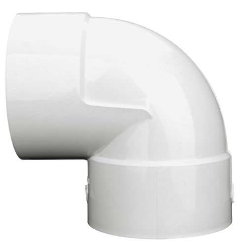 NDS 6P02 PVC 90-Degree Elbow, 6-Inch, for Hub X Hub Solvent-Weld Connections, for Use with 6-Inch Sewer and Drain Pipe, White - Image 2