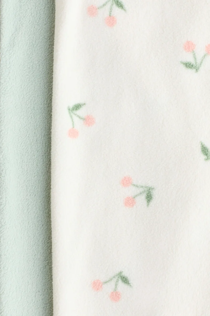 H&M 2-pack fleece zip-up sleepsuits