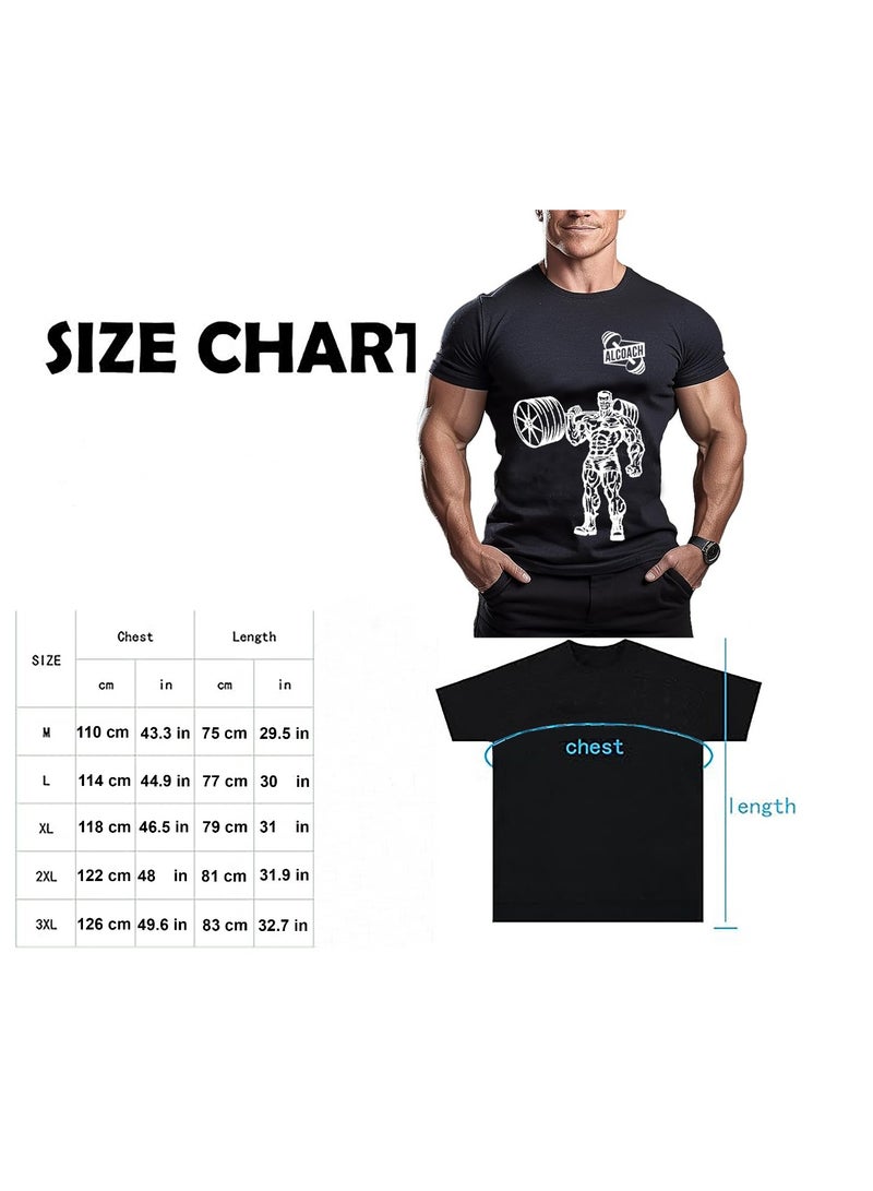 ALCOACH Men's Oversize T-shirt - ALCOACH - NEVER GIVE UP  Printed for exercise, gym and bodybuilding  - Image 4