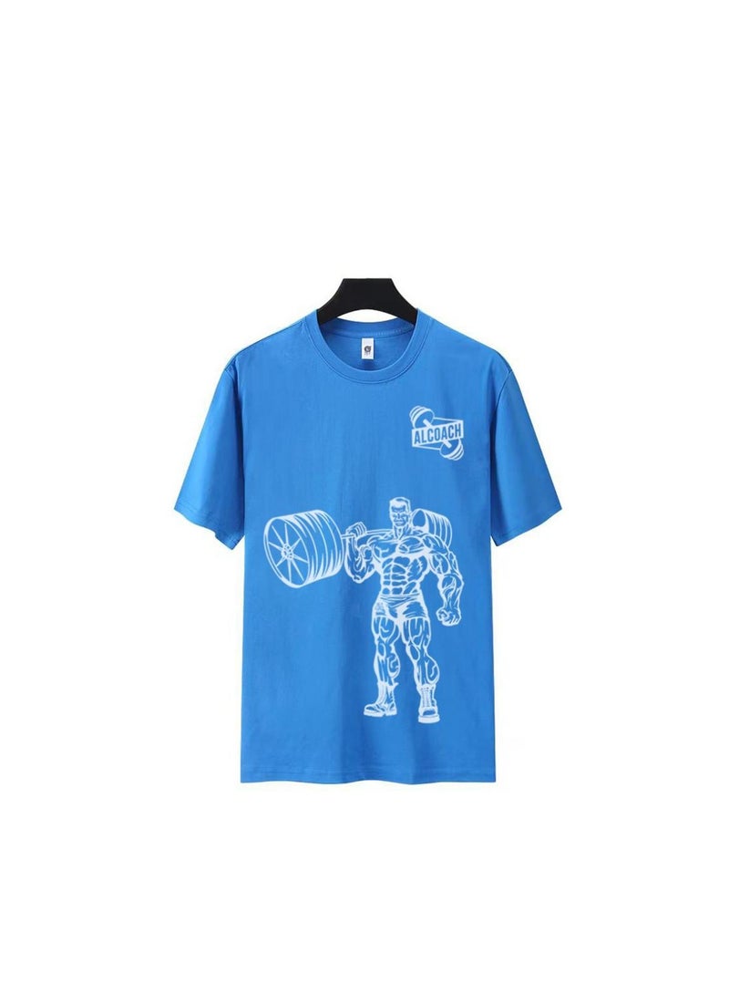 ALCOACH Men's Oversize T-shirt - ALCOACH - NEVER GIVE UP  Printed for exercise, gym and bodybuilding  - Image 3