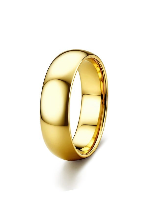 ORAZIO Mens Rings Stainless Steel Wedding Band for Men Women 6MM 8MM Silver Black Gold Simple Domed Wedding Bands Ring High Polish Comfort Fit Size 6-14, No Gemstone - Image 1
