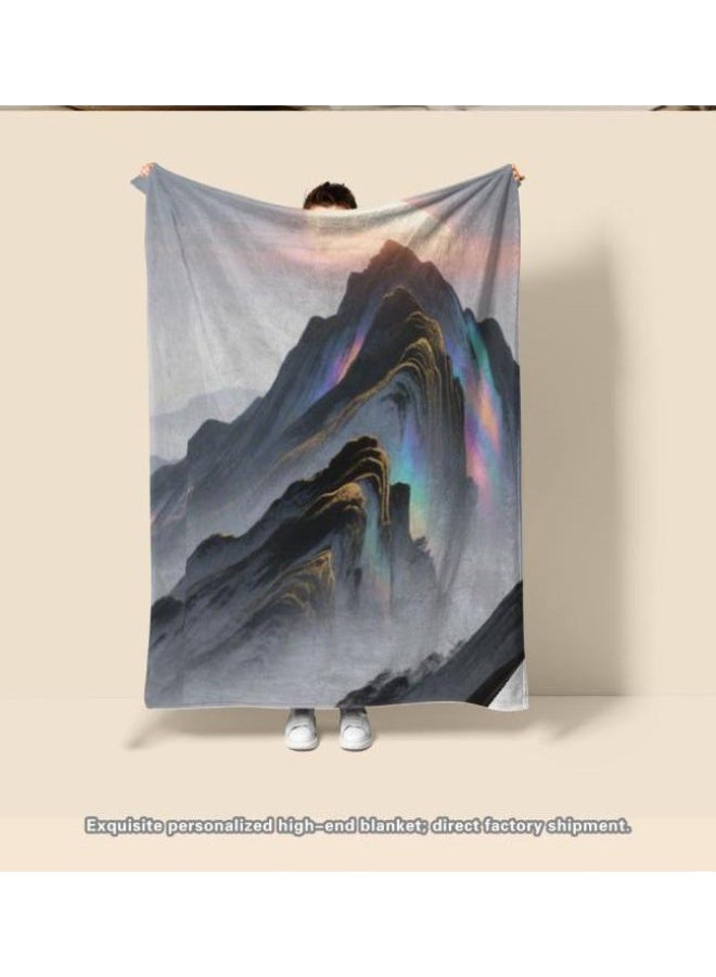 عام بطانية رقيقة من الفانيلا على غرار اللوحة الصينية (دافئة ومريحة، ومناسبة للنوم واستخدام الألعاب وإزالة الغبار ومنع الرمال) 150 سم * 200 سم - 17 - Image 3