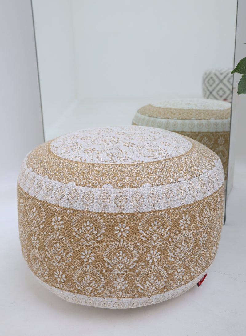 Ramsha Beige Color Decor Pouf – PF-181 (50x50x30cm)  - Image 1