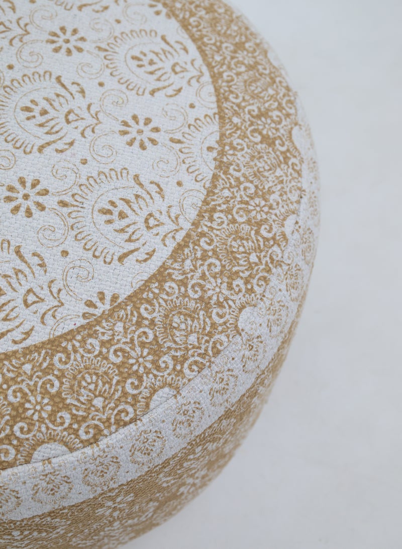 Ramsha Beige Color Decor Pouf – PF-181 (50x50x30cm)  - Image 2