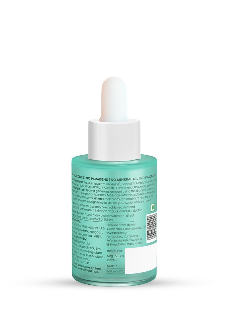 PLIX THE PLANT FIX - Rosemary Hair Growth Serum with 3% Redensyl, 4% AnaGain and 3% Baicapil that Stimulates Hair Growth, Increase Hair Density Thickens Hair For Men And Women, 30ml - Image 1