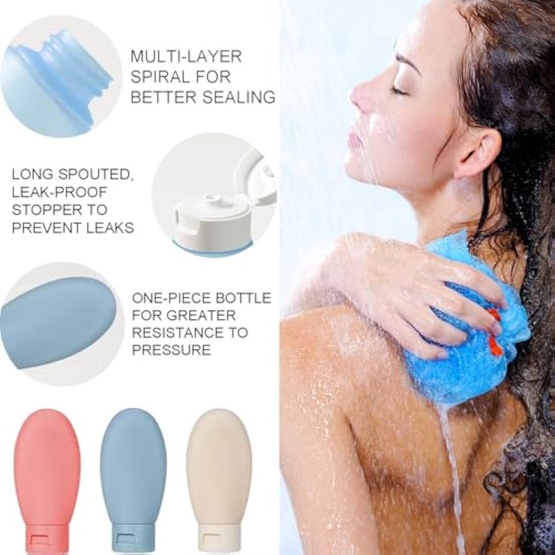 Maggidea Travel Bottle Set, 13PCS Travel Bottles for Toiletries, Leak Proof Refillable Squeezable, Empty Containers with Bag for Toiletries, Cosmetic, Shampoo, Conditioner, Lotion - Image 4