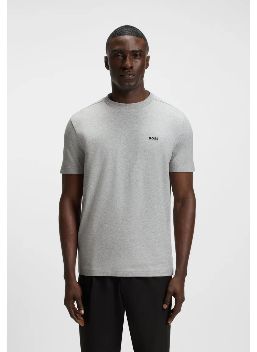 بوس Regular-fit T-shirt in stretch cotton with contrast logo