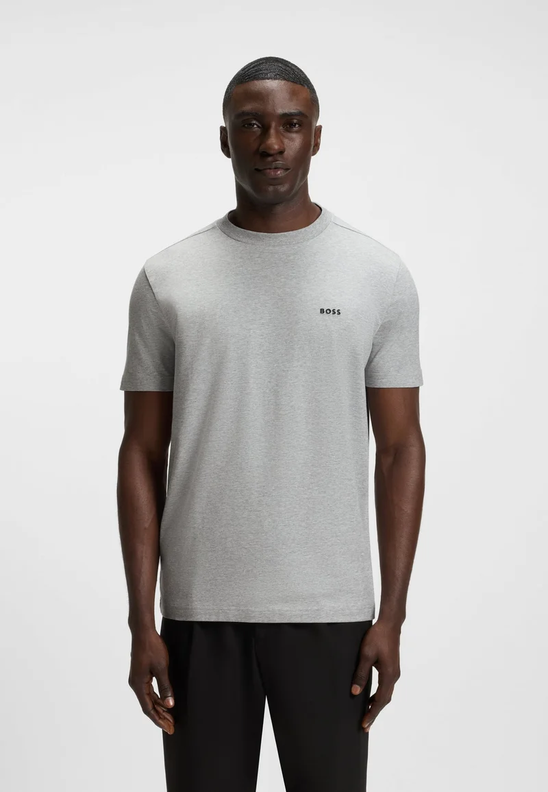 BOSS Stretch-cotton T-shirt with logo detail