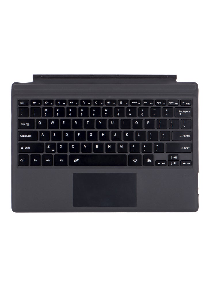 SF-1089D For Microsoft Surface Pro 7+/7/6/5/4/3 Magnetic Keyboard with Backlit Touchpad Microfiber PU Leather - Grey - Image 3